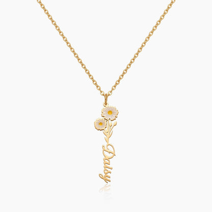 personalized birth flower name necklace