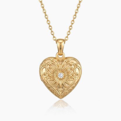gold picture locket necklace personalized memorial photo locket