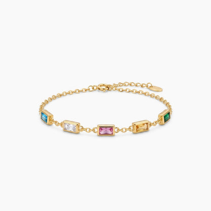 personalized rectangular birthstone bracelet