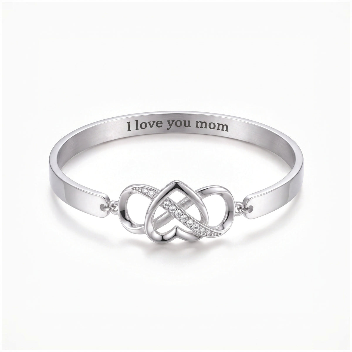 infinity heart bangle with engraving