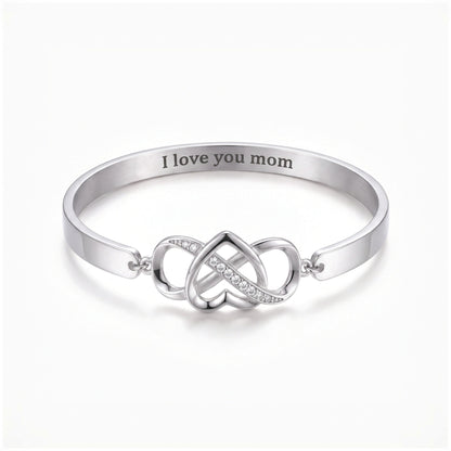 infinity heart bangle with engraving
