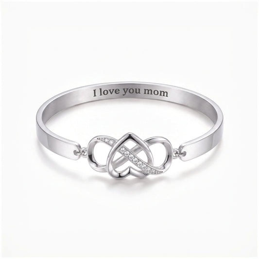 infinity heart bangle with engraving