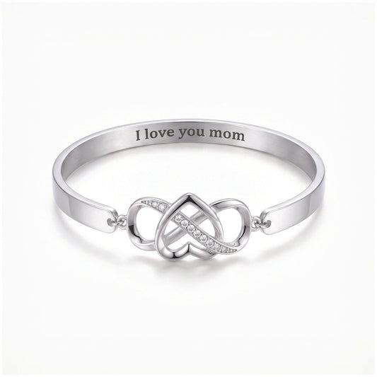 heart bangle bracelet with message card
