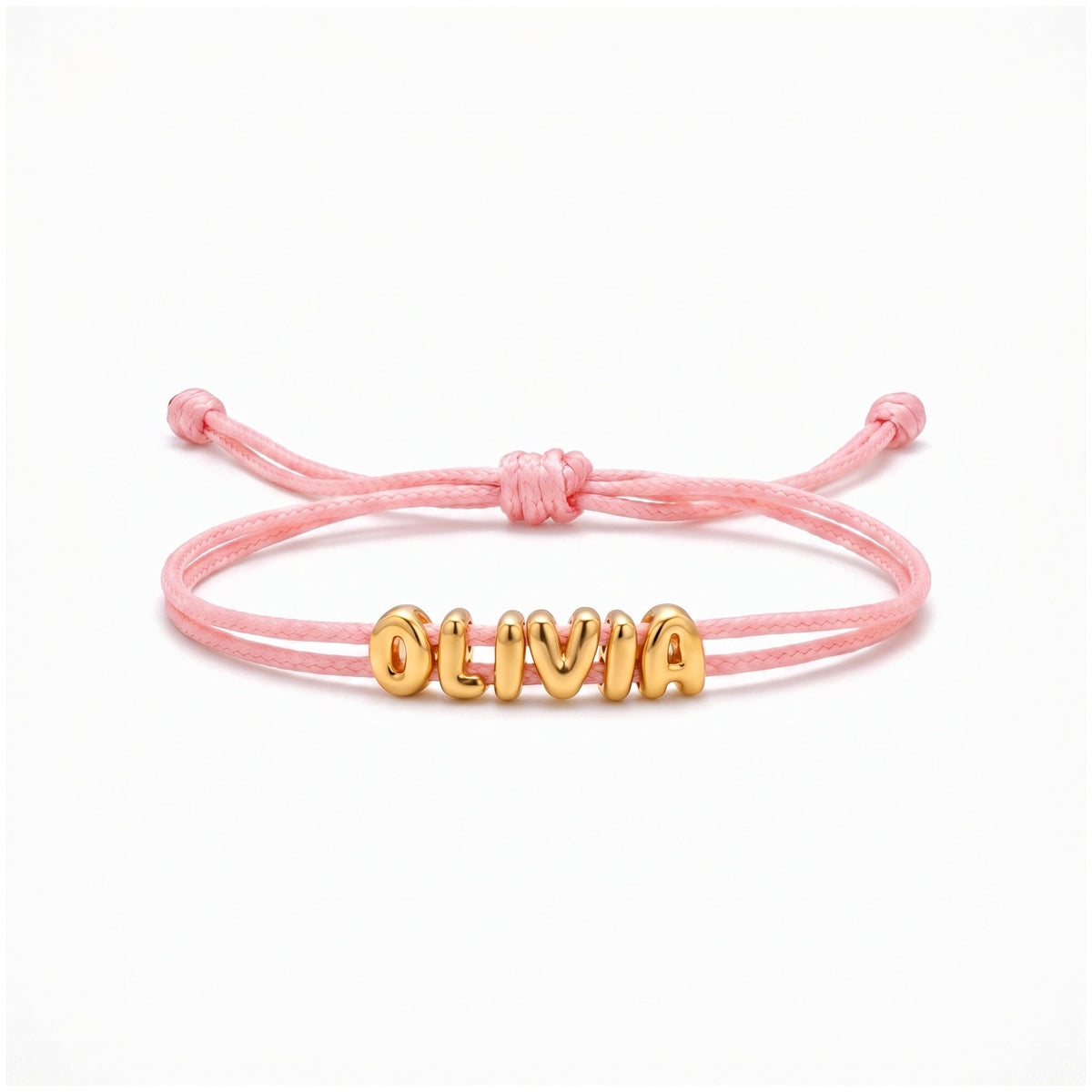 personalized 3d bubble letter cord bracelet