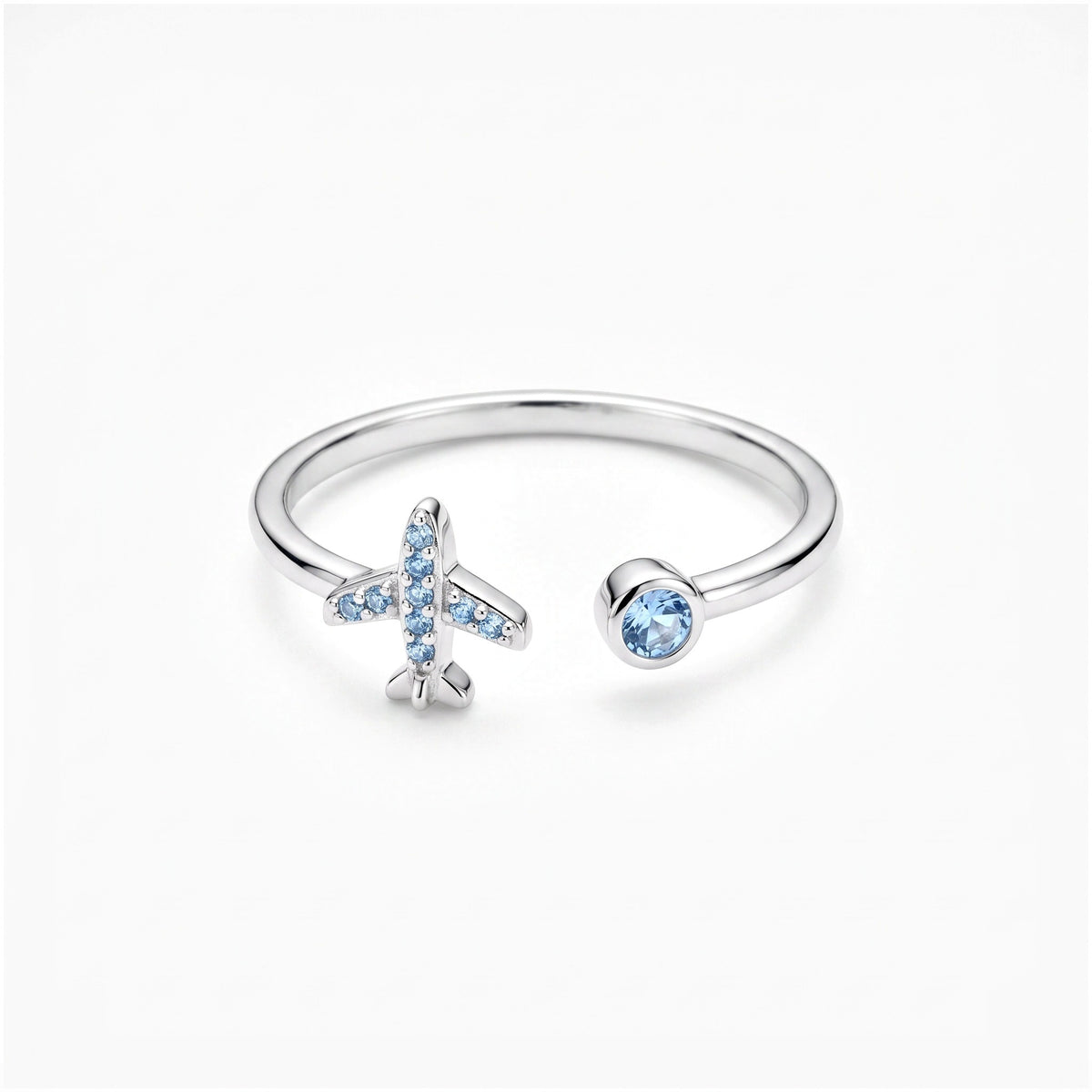 personalized birthstone airplane ring