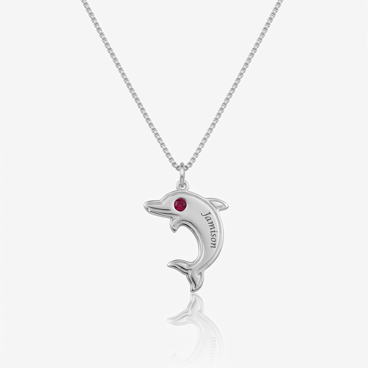 personalized dolphin necklace with name birthstone
