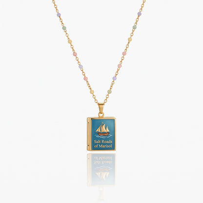 personalized book cover necklace custom book photo pendant