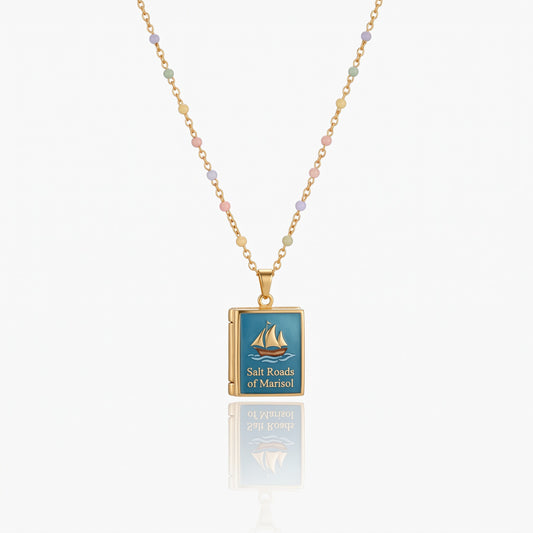 personalized book cover necklace custom book photo pendant