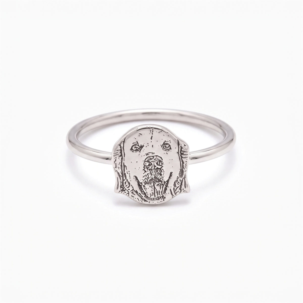 pet portrait ring with photo engraving