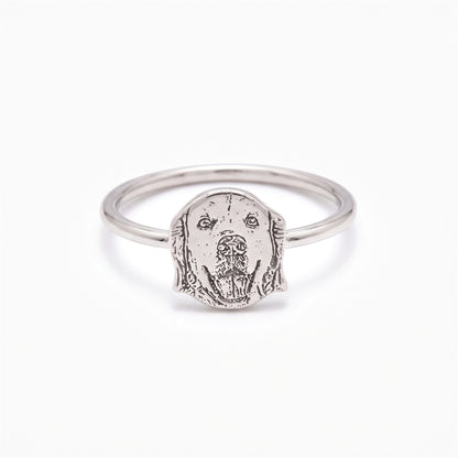 pet portrait ring with photo engraving