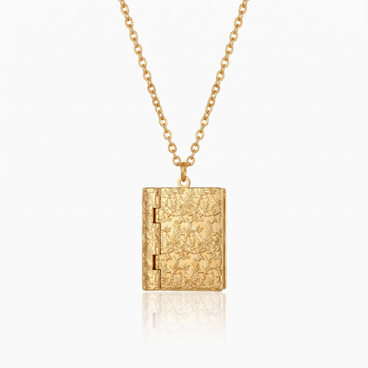personalized photo album locket necklace with engraving
