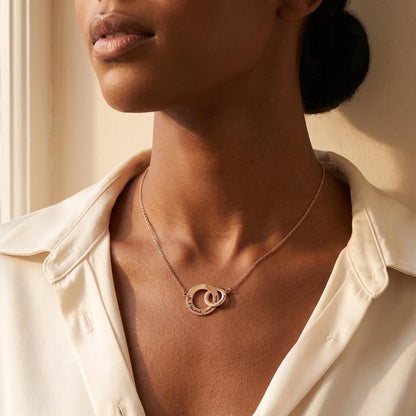 Custom engraved interlocking circle necklace