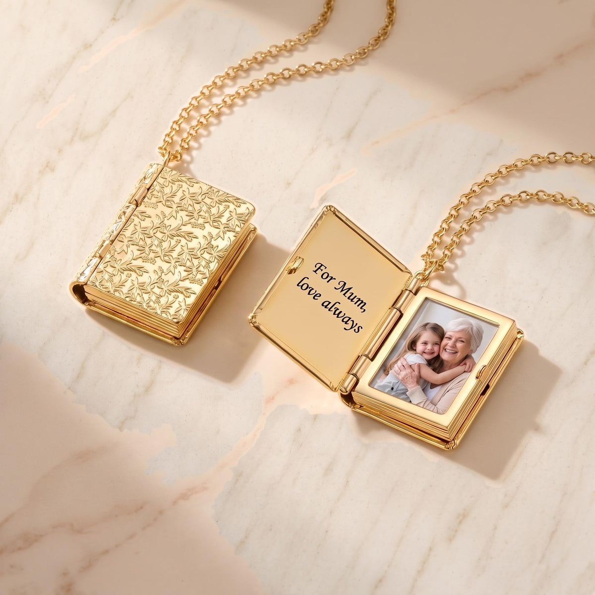 Personalized Photo Album Locket Necklace with Engraving photo 3