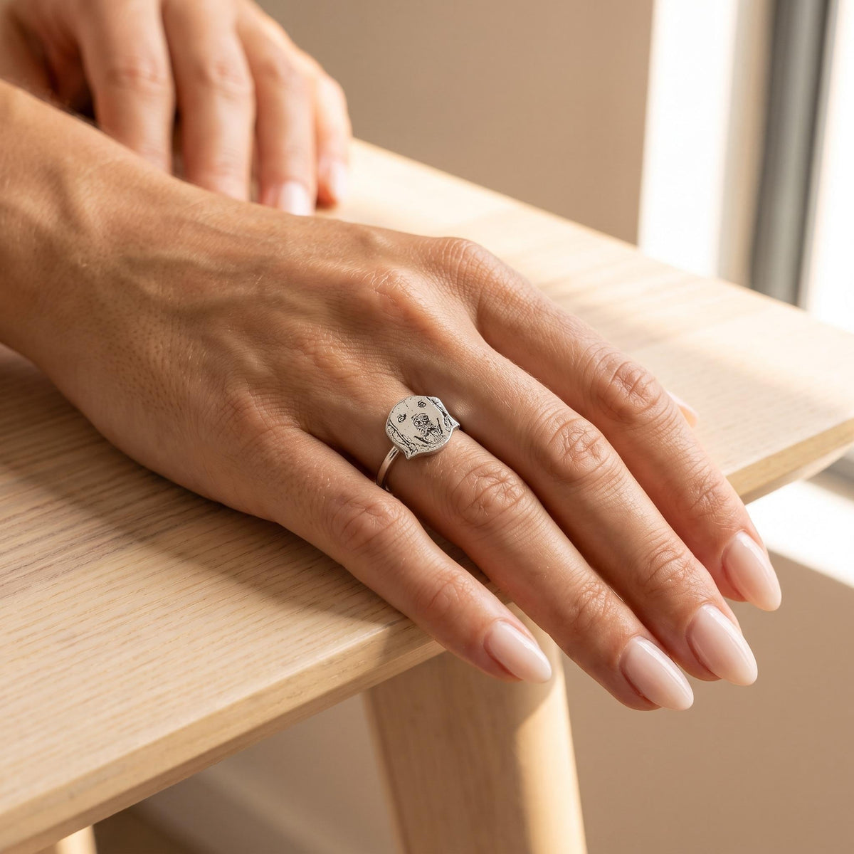 Bague portrait d'animal de compagnie, bague personnalisée avec photo gravée de chien ou de chat, bijou commémoratif personnalisé, cadeau pour maman de chien, amoureux des chats ou propriétaire d'animal