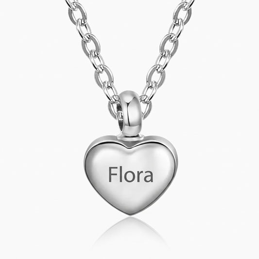 personalized tiny heart urn necklace