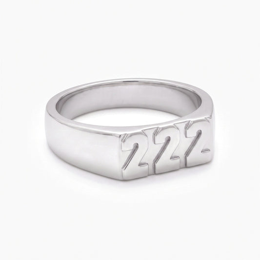 custom signet ring with name angel number or year