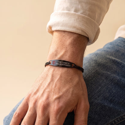 Bracciale con piastrina di identificazione medica personalizzata