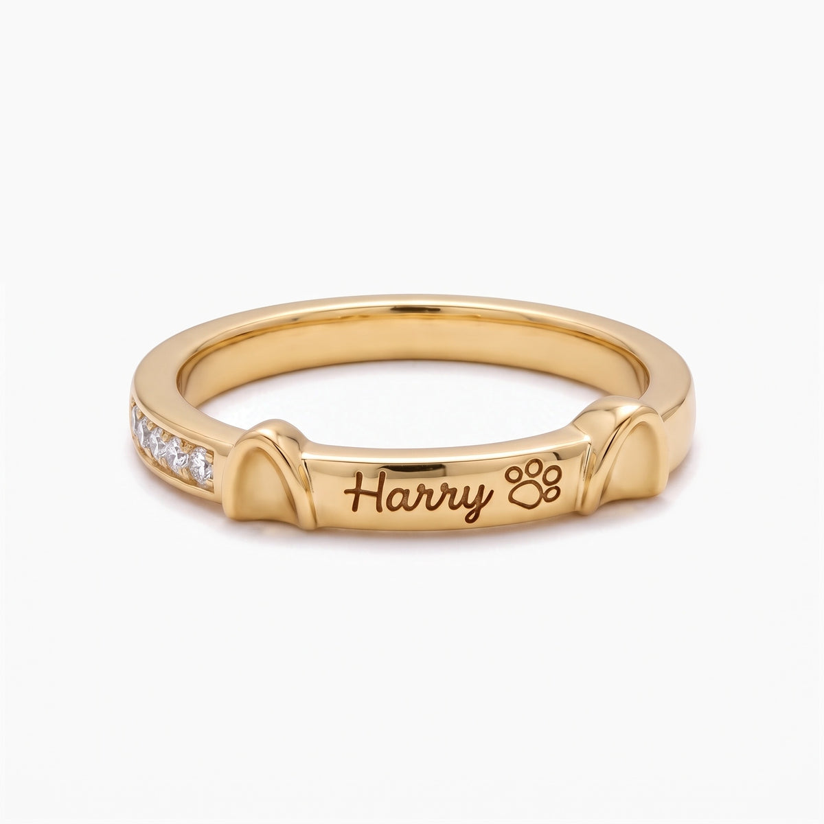 personalized name cat ring with ears