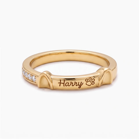 Personalized Name Cat Ring with Ears