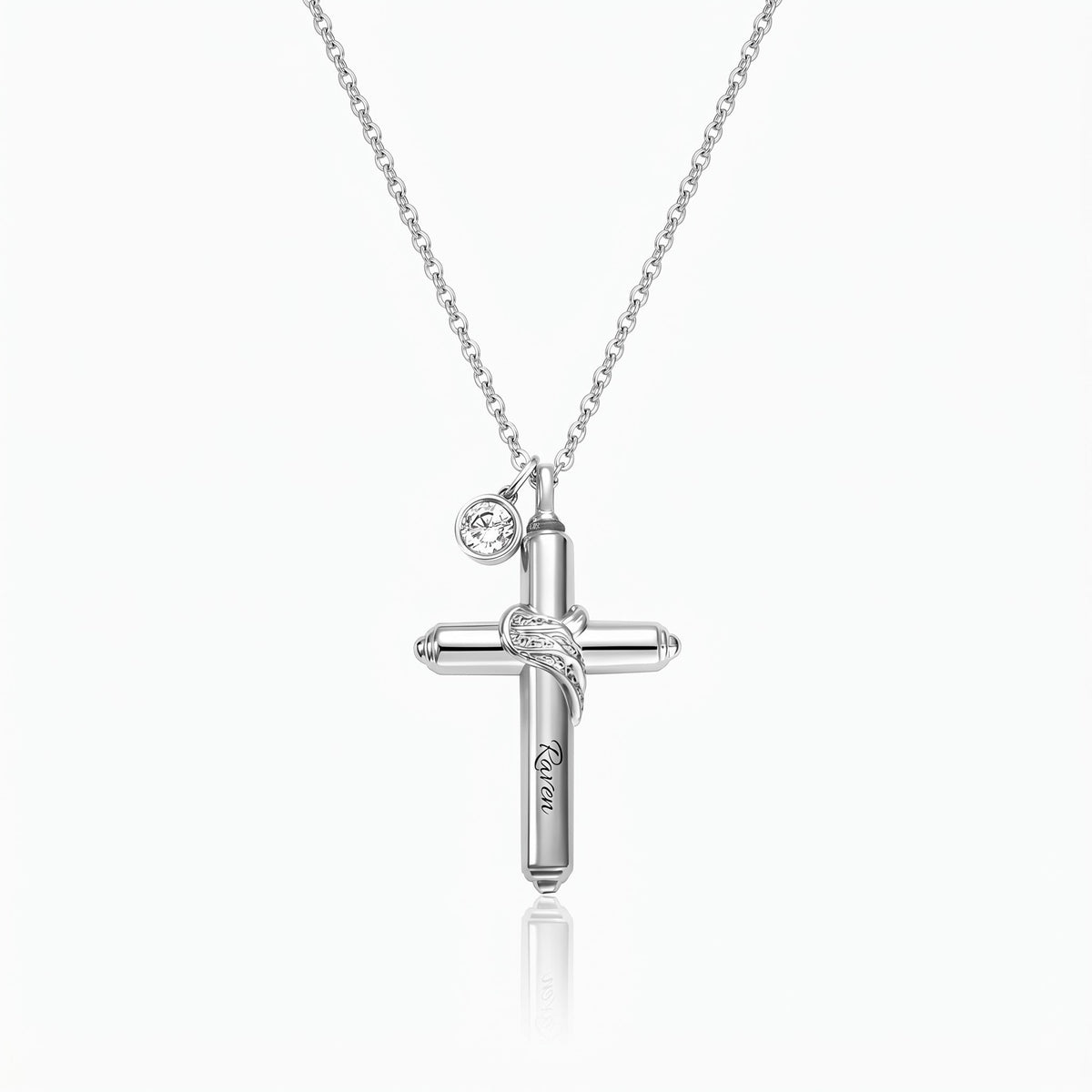 custom engraved cross urn necklace in sterling silver cross shaped urn necklace for cremation ashes memorial keepsake cremation jewelry