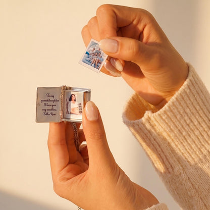 Personalized Photo Album Locket Necklace with Engraving photo 4