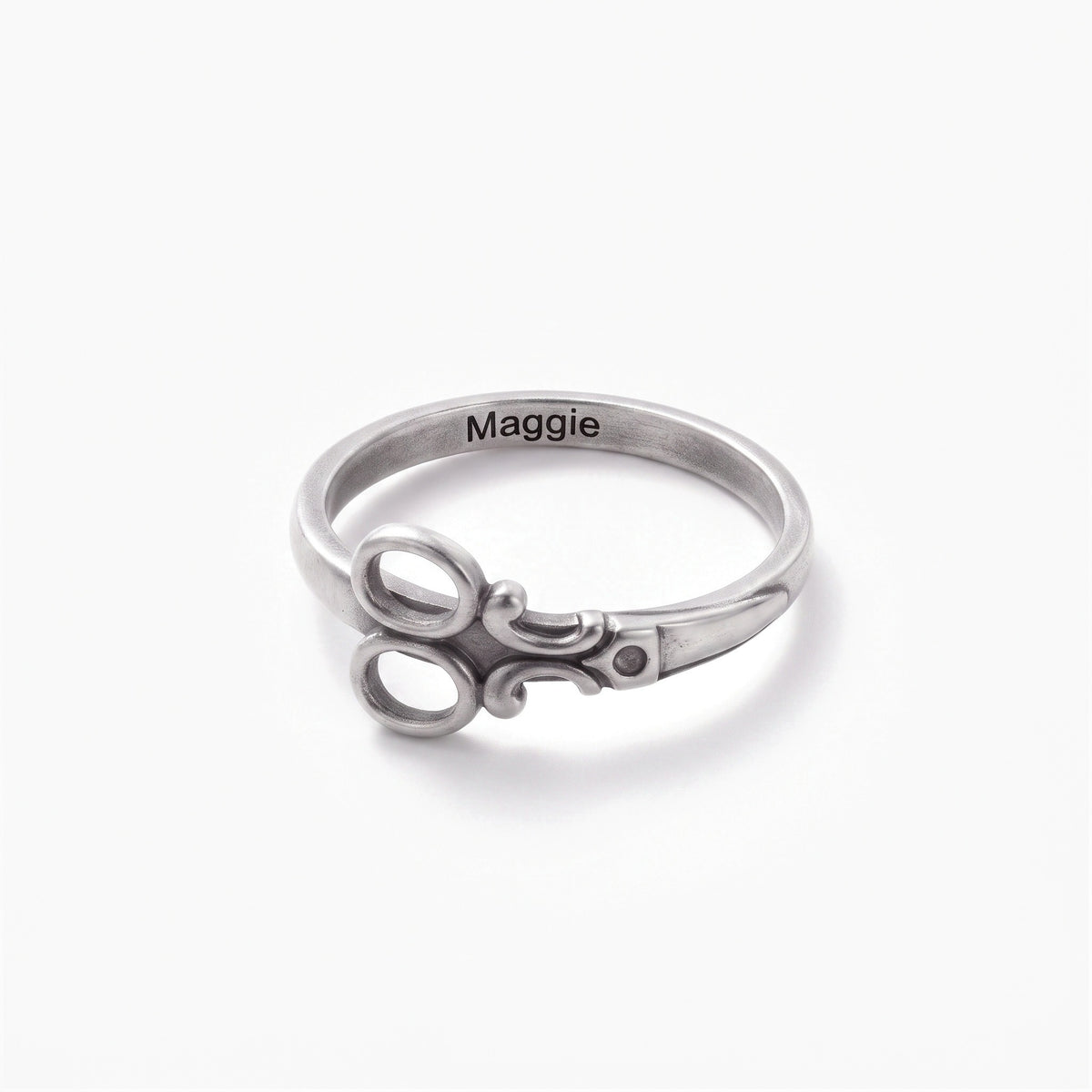 personalized scissor ring with name hairdresser delicate jewelry gift