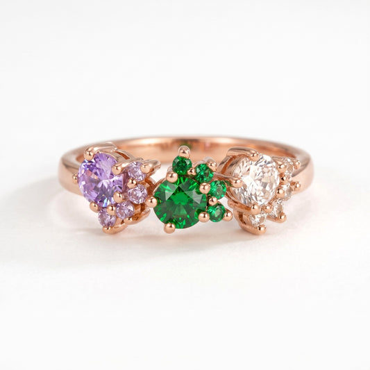 cat paw birthstone ring