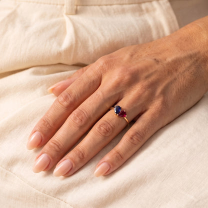 Personalized Dropshaped Family Birthstones Ring