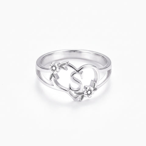 Custom Initial Heart Ring