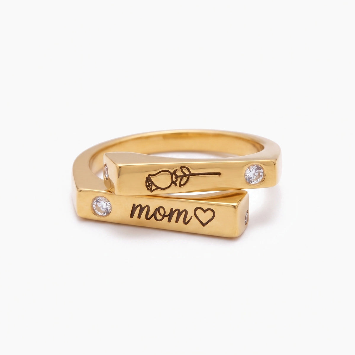 personalized birthflowers birthstones ring best friends matching birthflower birthstone rings couples sentimental engraved ring