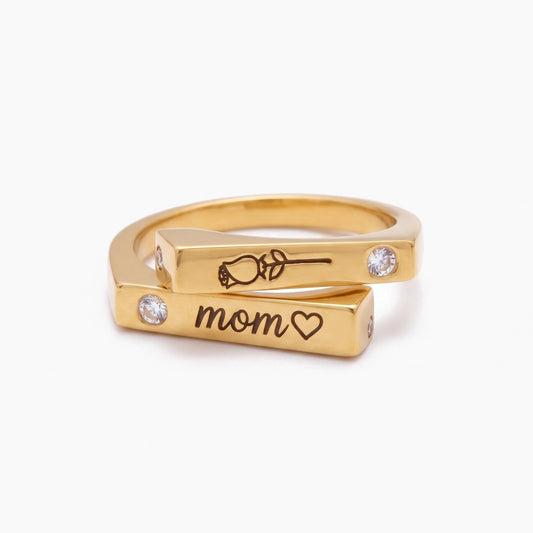 personalized birthflowers birthstones ring best friends matching birthflower birthstone rings couples sentimental engraved ring