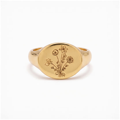 multiple birth flower signet ring