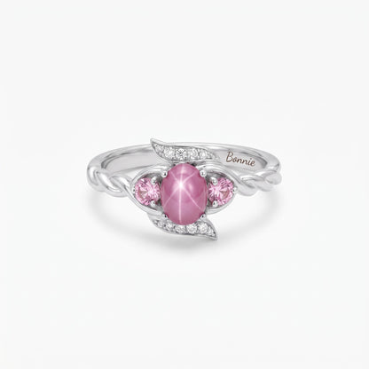 personalized engraved pink star ring