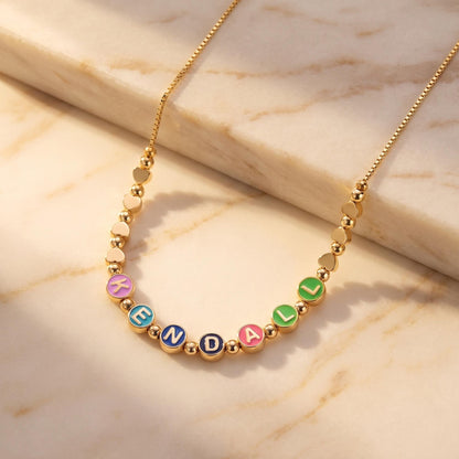 Personalized Name Bead Necklace photo 5