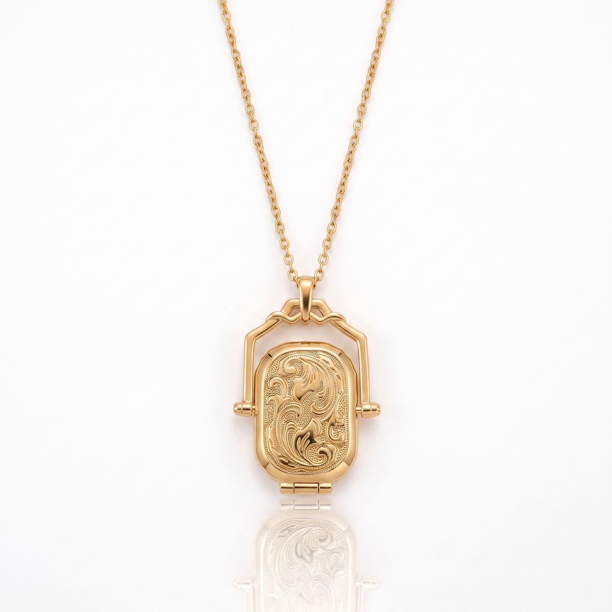 antique style photo locket necklace