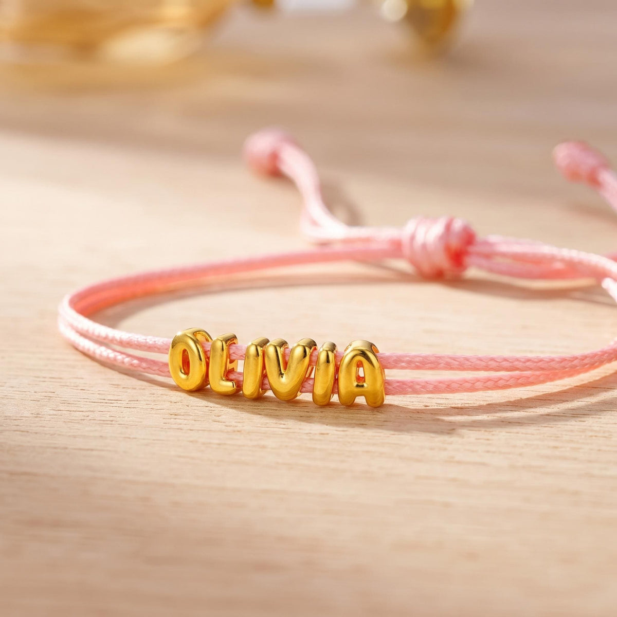 Bubble Letter Name Cord Bracelet