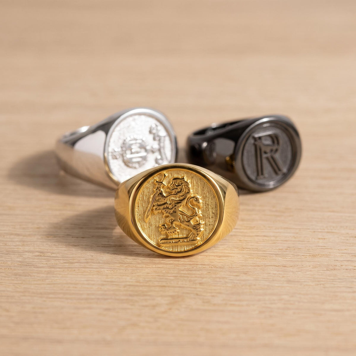 Mens Signet Ring with Family Crest