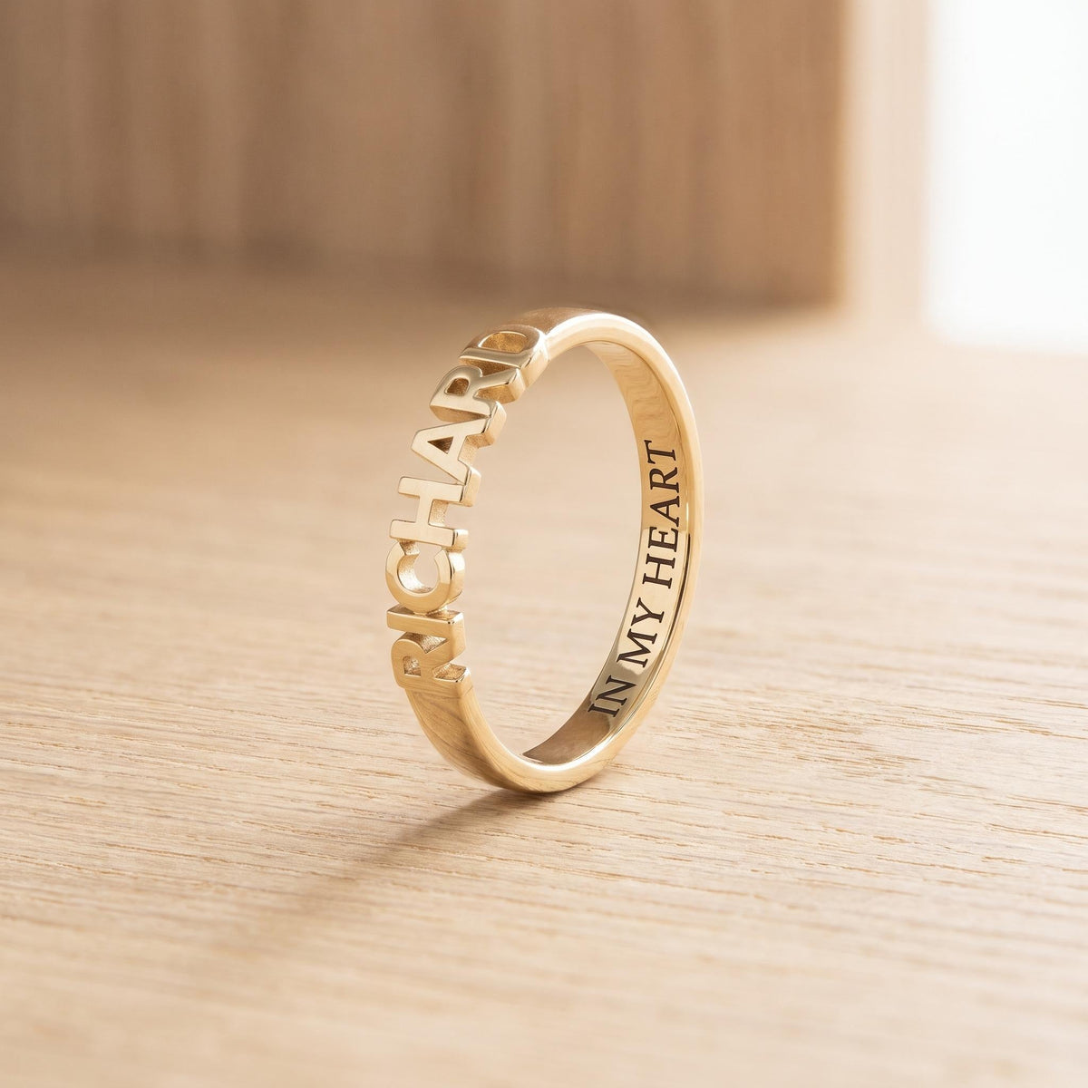 Personalized Name Stackable Rings with Inner Engraving