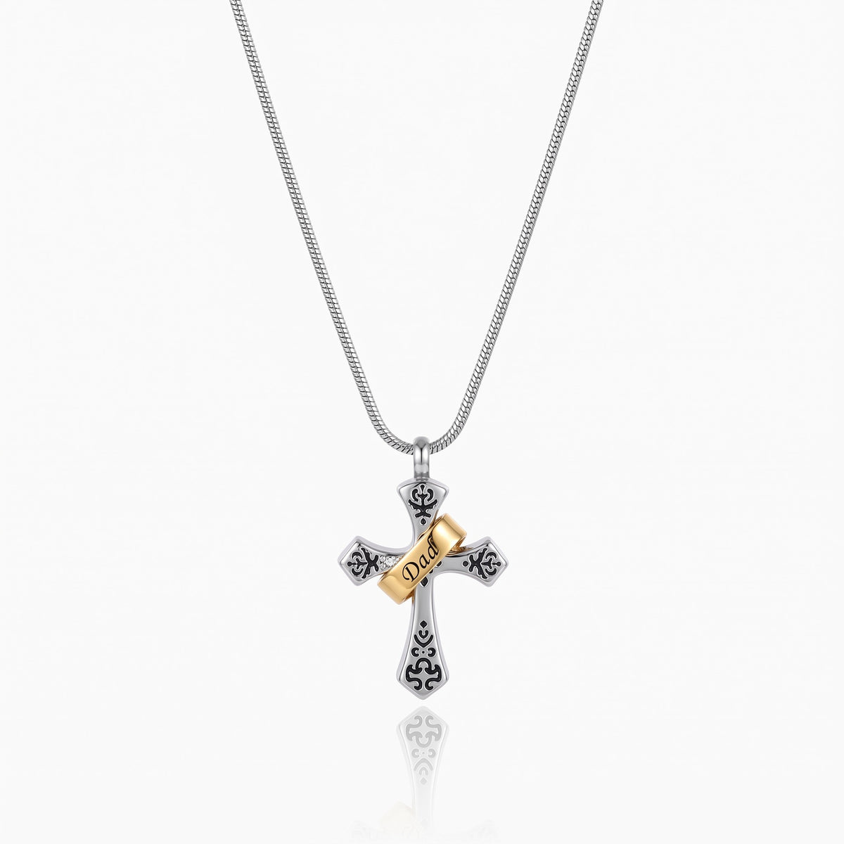 custom cross urn necklace
