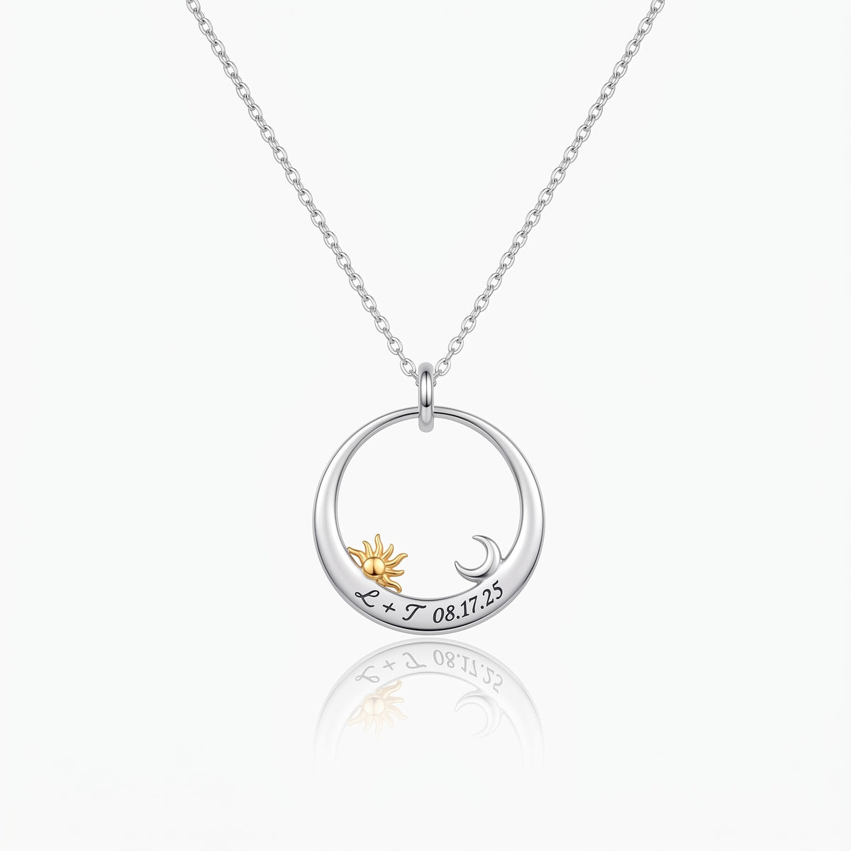 moon ring holder necklace custom text