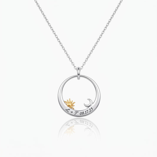 moon ring holder necklace custom text