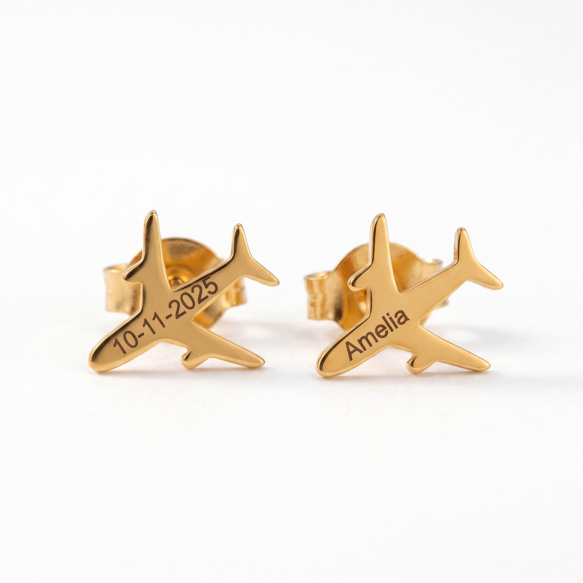 mini airplane earrings