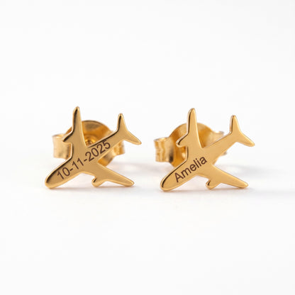 mini airplane earrings