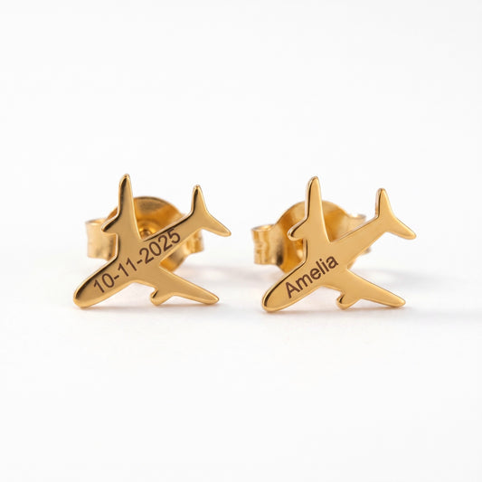 mini airplane earrings