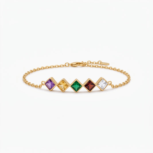 personalized family birthstones bracelet