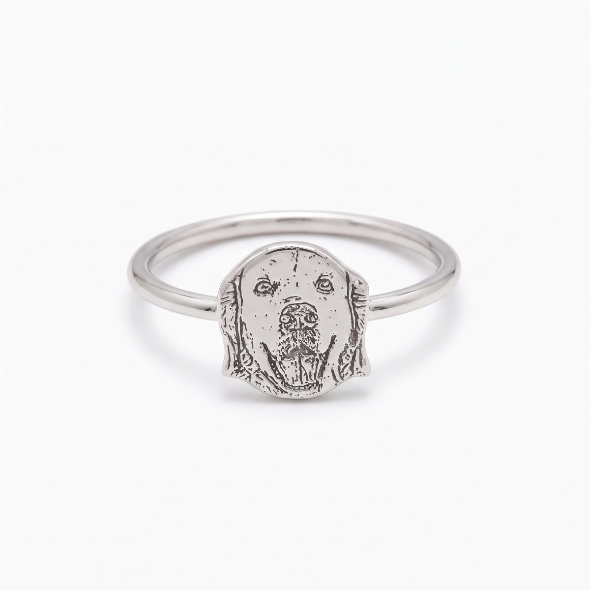 pet portrait ring with photo engraving