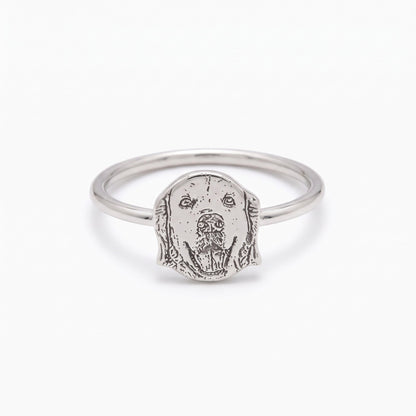 pet portrait ring with photo engraving