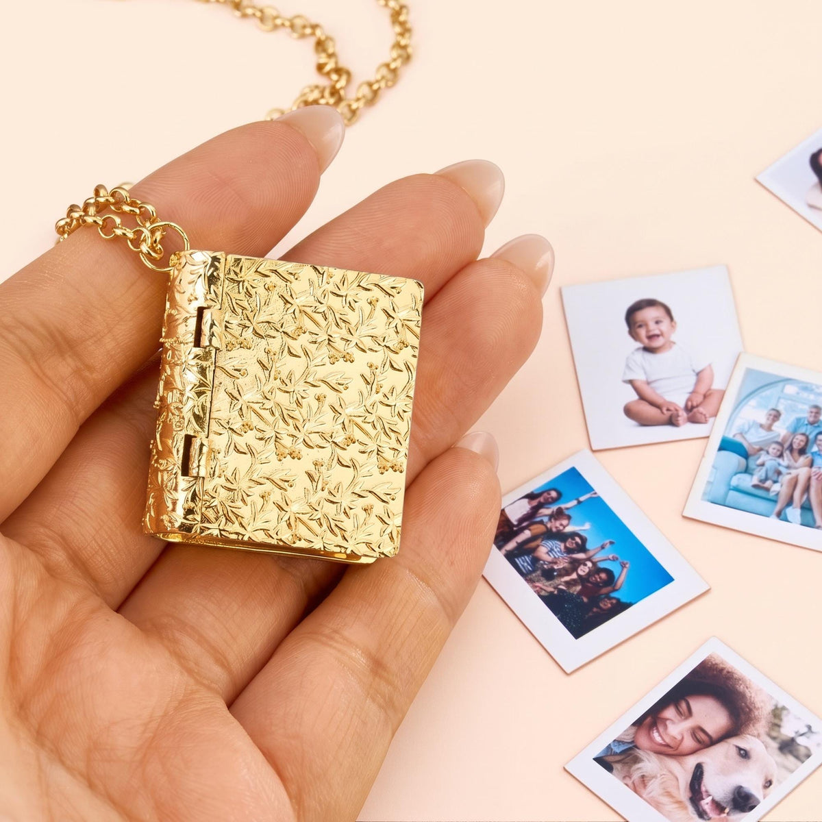 Personalized Photo Album Locket Necklace with Engraving photo 8