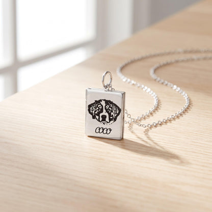 Collier médaillon avec portrait d'animal de compagnie, médaillon livre photo personnalisé pour chien ou chat, bijou commémoratif gravé sur mesure, cadeau pour amoureuse des chiens et des chats