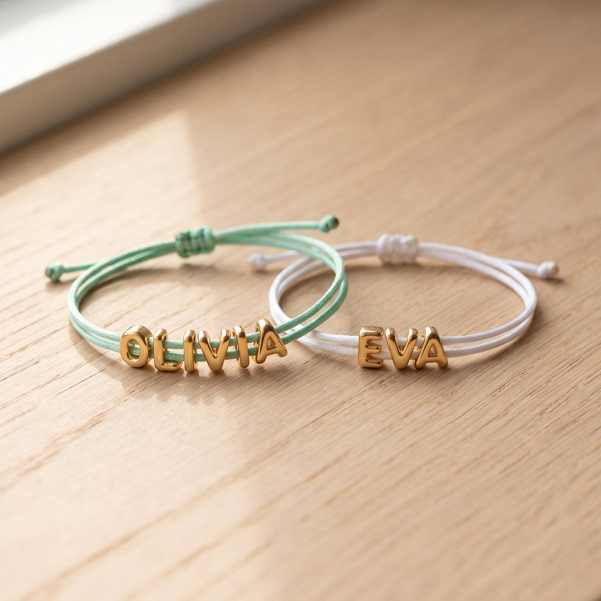Bubble Letter Name Cord Bracelet